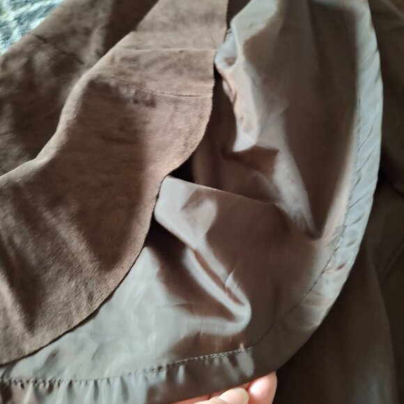 Eddie Bauer Vintage Seattle Suede Skirt Washable Leather Size 6 Brown - Picture 5 of 11